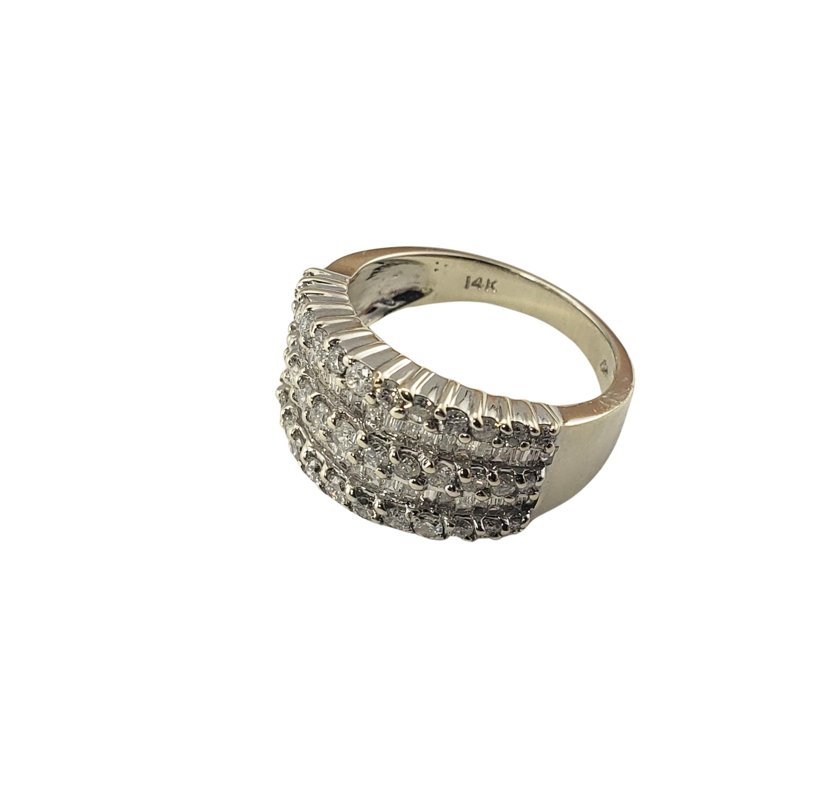 Brilliant Cut 14 Karat White Gold and Diamond Ring For Sale