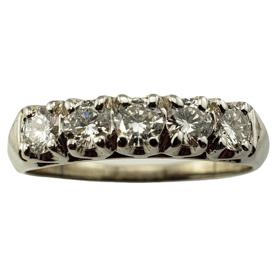 Vintage 14K White Gold Diamond Band