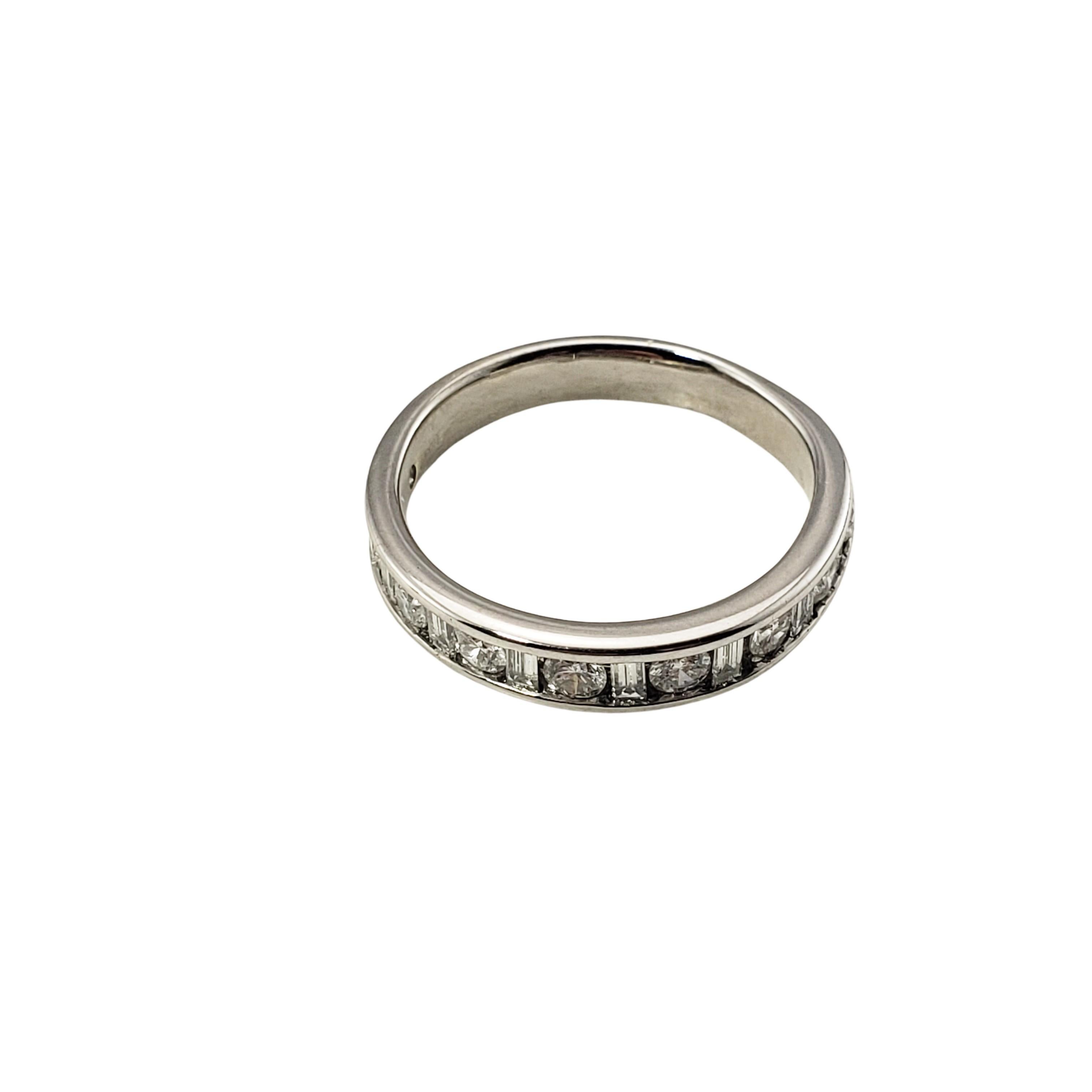 Women's 14 Karat White Gold and Diamond Wedding Band Ring For Sale