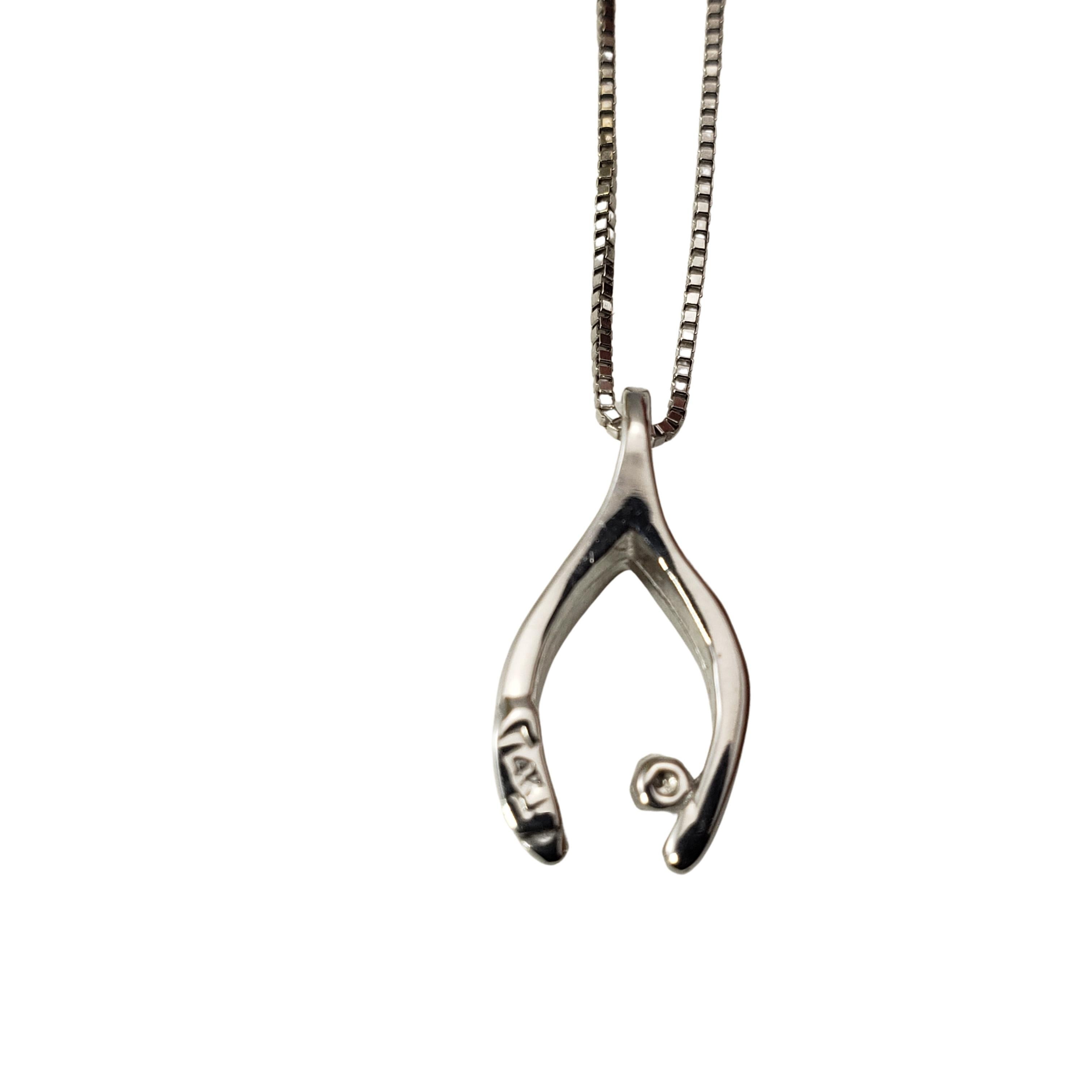 white gold wishbone necklace