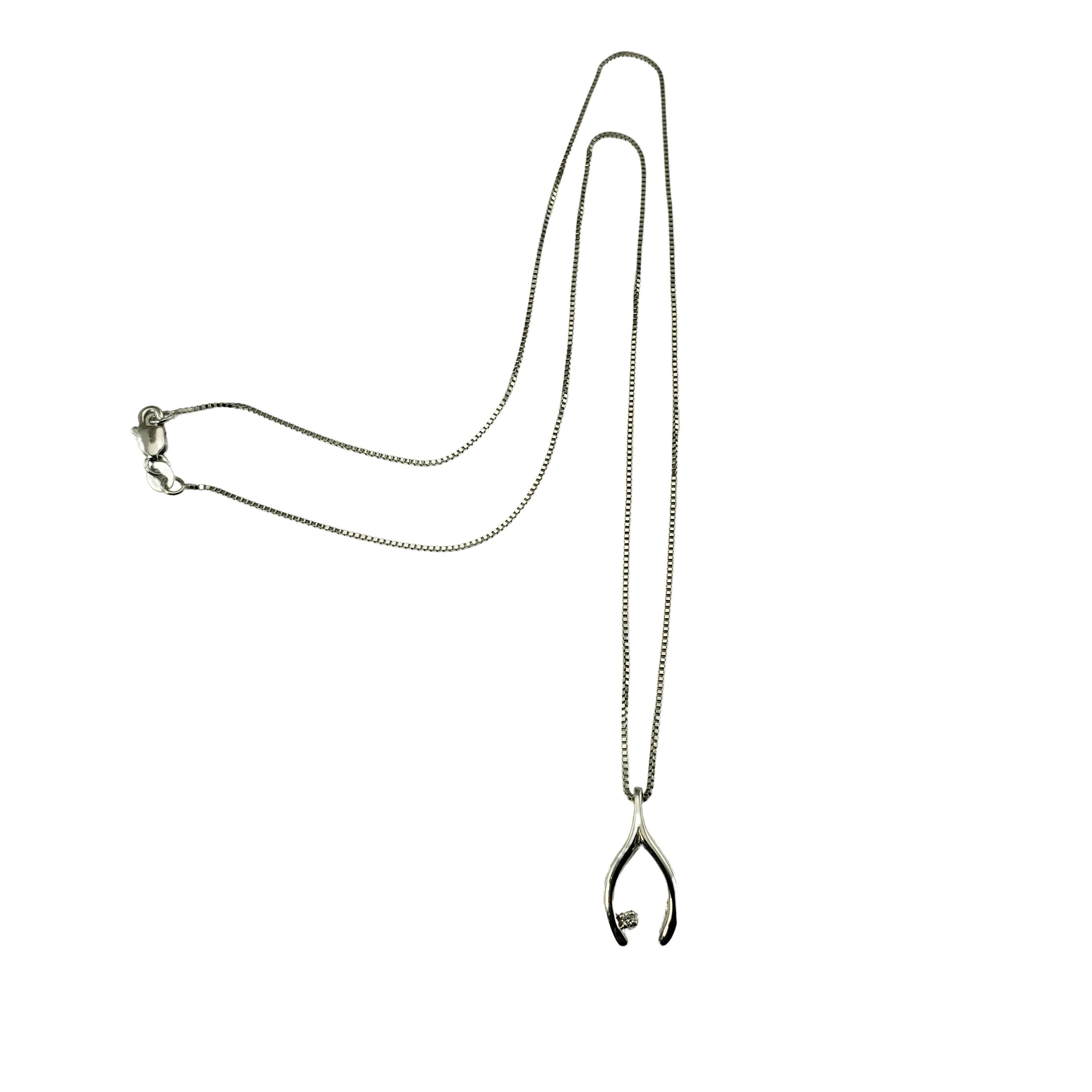white gold wishbone pendant