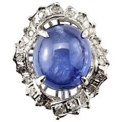 Vintage 14 Karat White Gold and Star Sapphire Ring