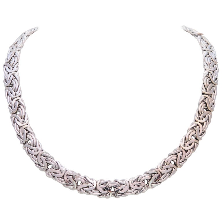 White gold byzantine chain Clearance
