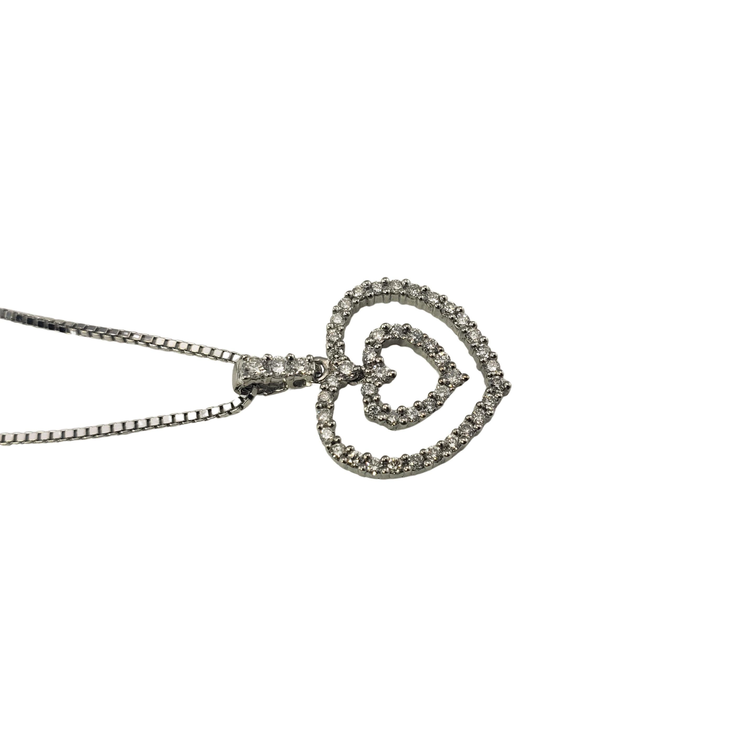 double heart white gold necklace