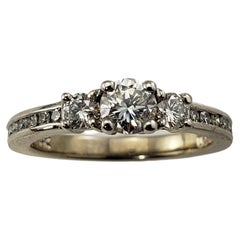 Vintage 14 Karat White Gold Diamond Engagement Ring