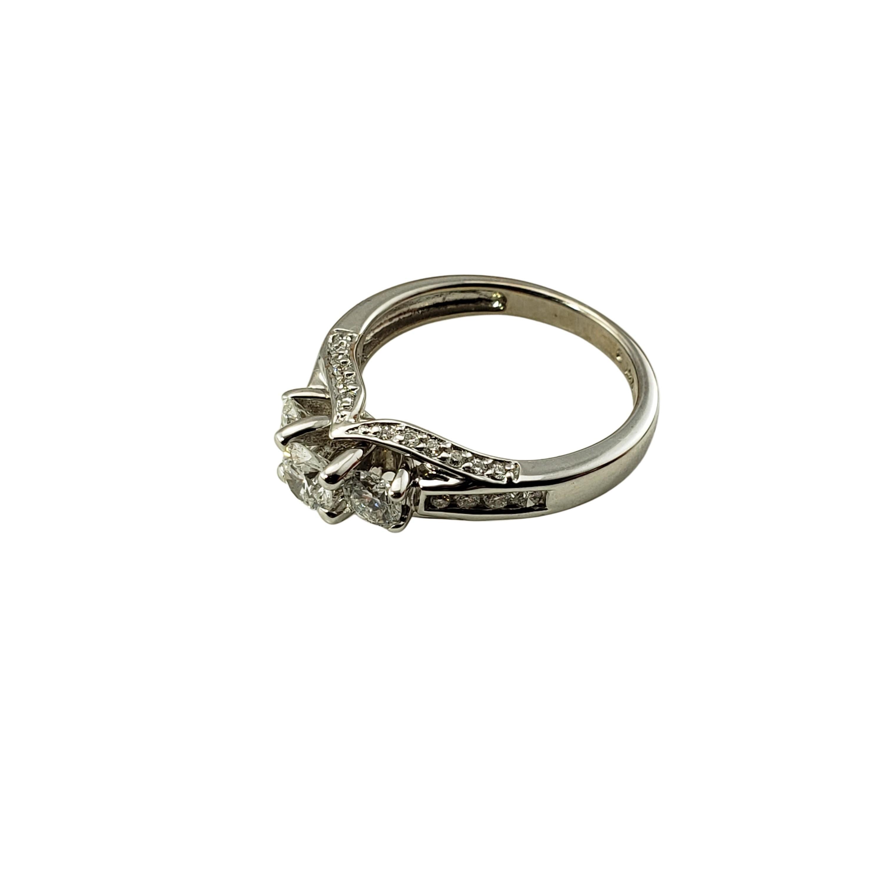Brilliant Cut 14 Karat White Gold Diamond Engagement Ring