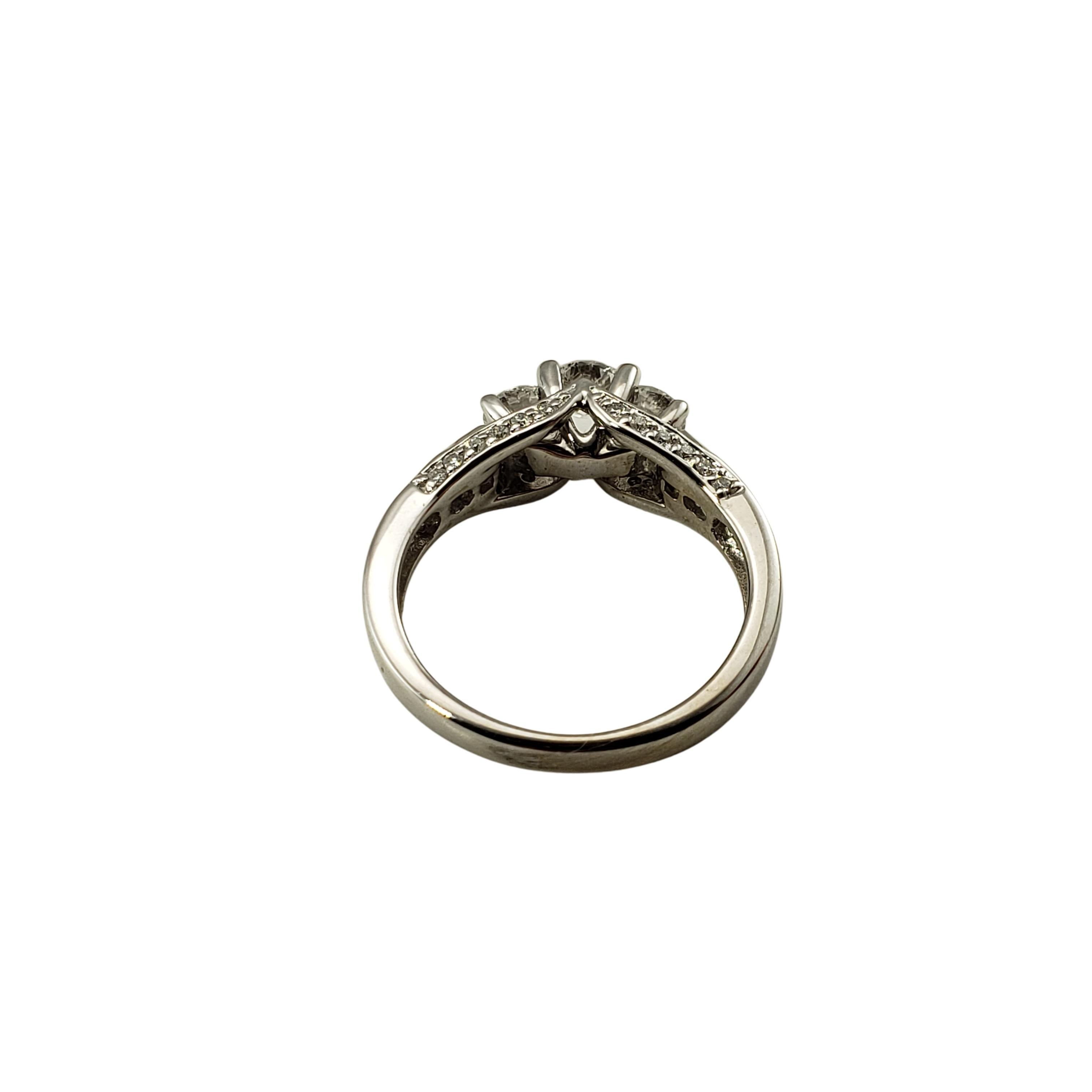 Women's or Men's 14 Karat White Gold Diamond Engagement Ring