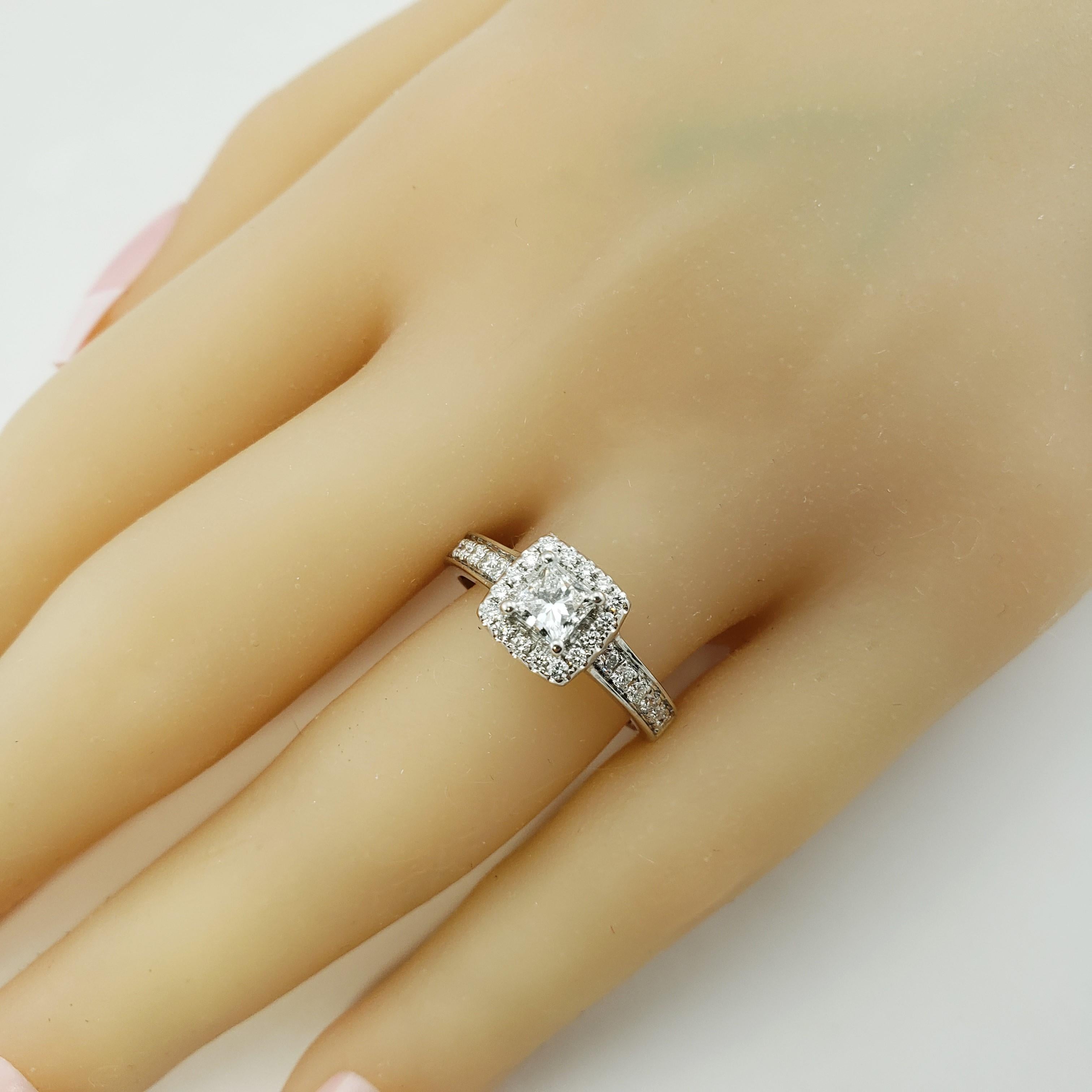 14 Karat White Gold Diamond Engagement Ring For Sale 5