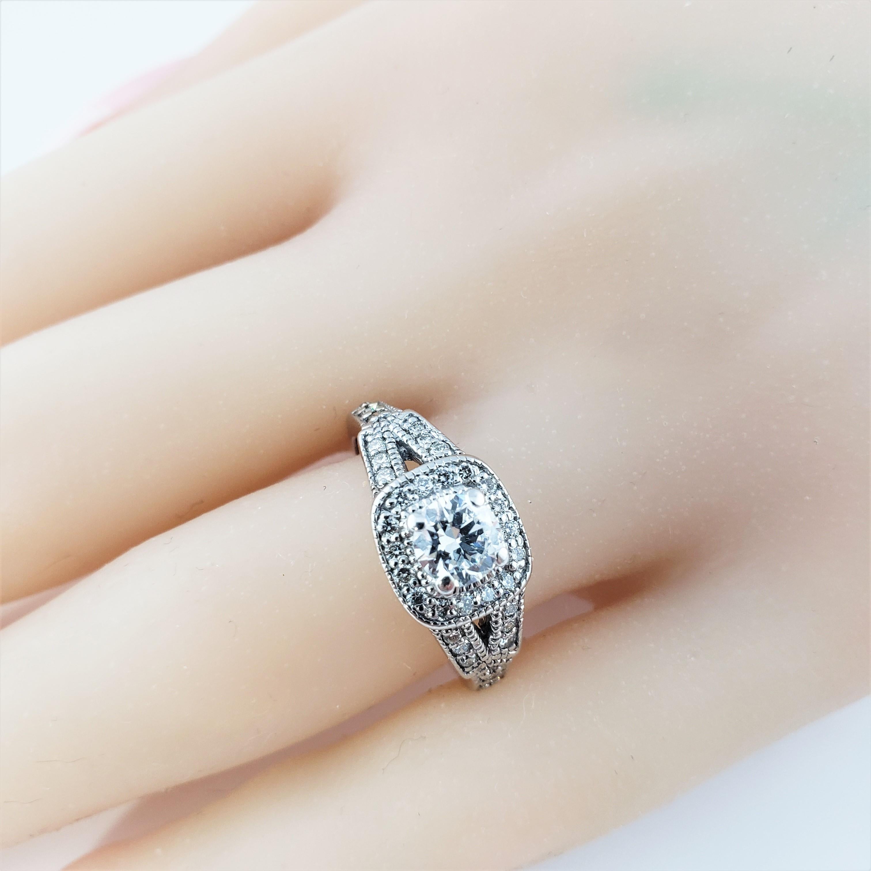 Vintage 14 Karat White Gold Diamond Engagement Ring 3