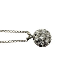 14 Karat White Gold Diamond Pendant Necklace