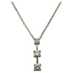 Vintage 14 Karat White Gold Diamond Pendant Necklace
