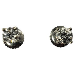 Antique 14 Karat White Gold Diamond Stud Earrings .40 TCW.-