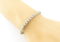 Vintage 14 Karat Weißgold Diamant-Tennisarmband 3,20 Karat Twt Vintage