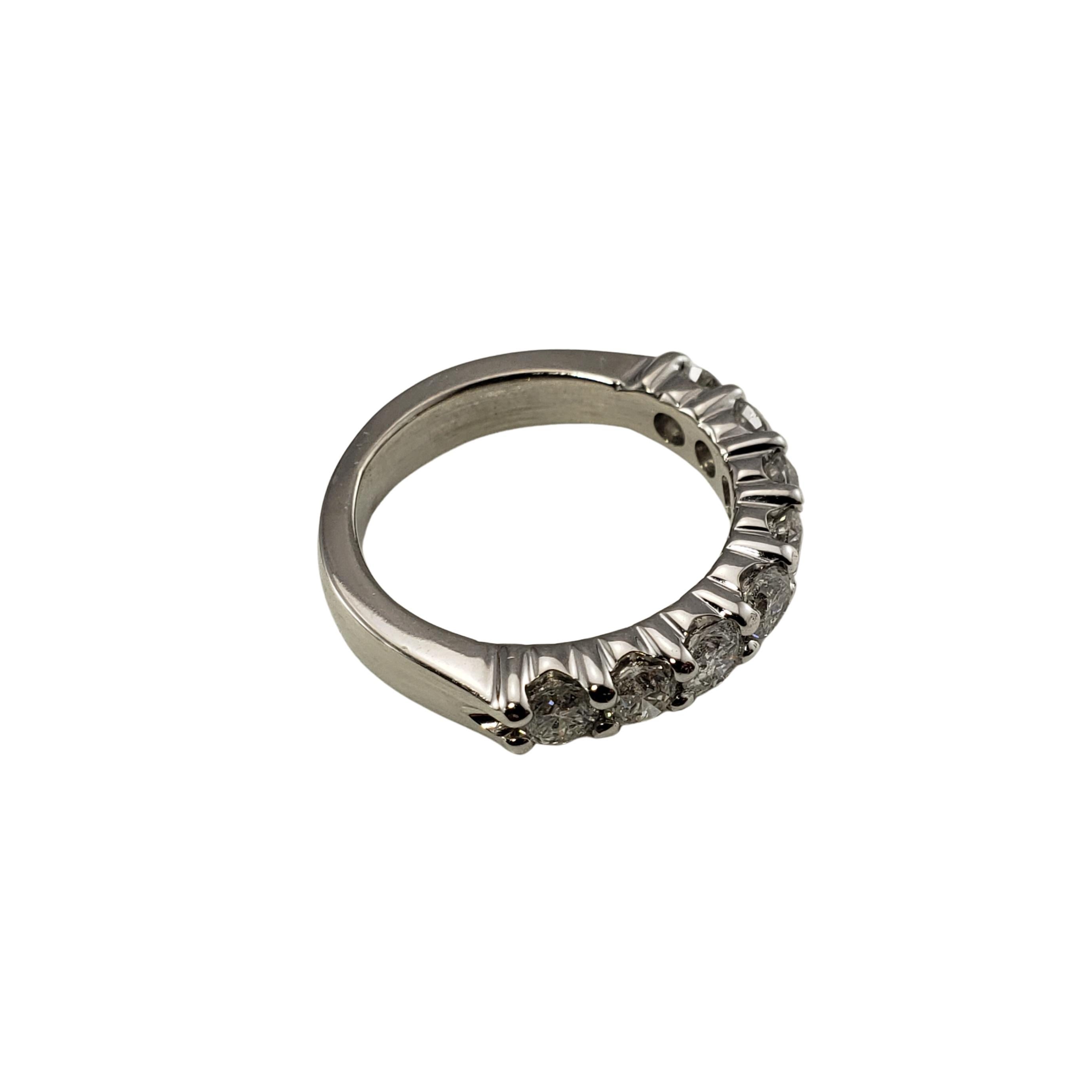 Women's  Vintage 14 Karat White Gold Diamond Wedding Band Ring  For Sale