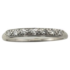 Vintage 14 Karat White Gold Diamond Wedding Band Ring
