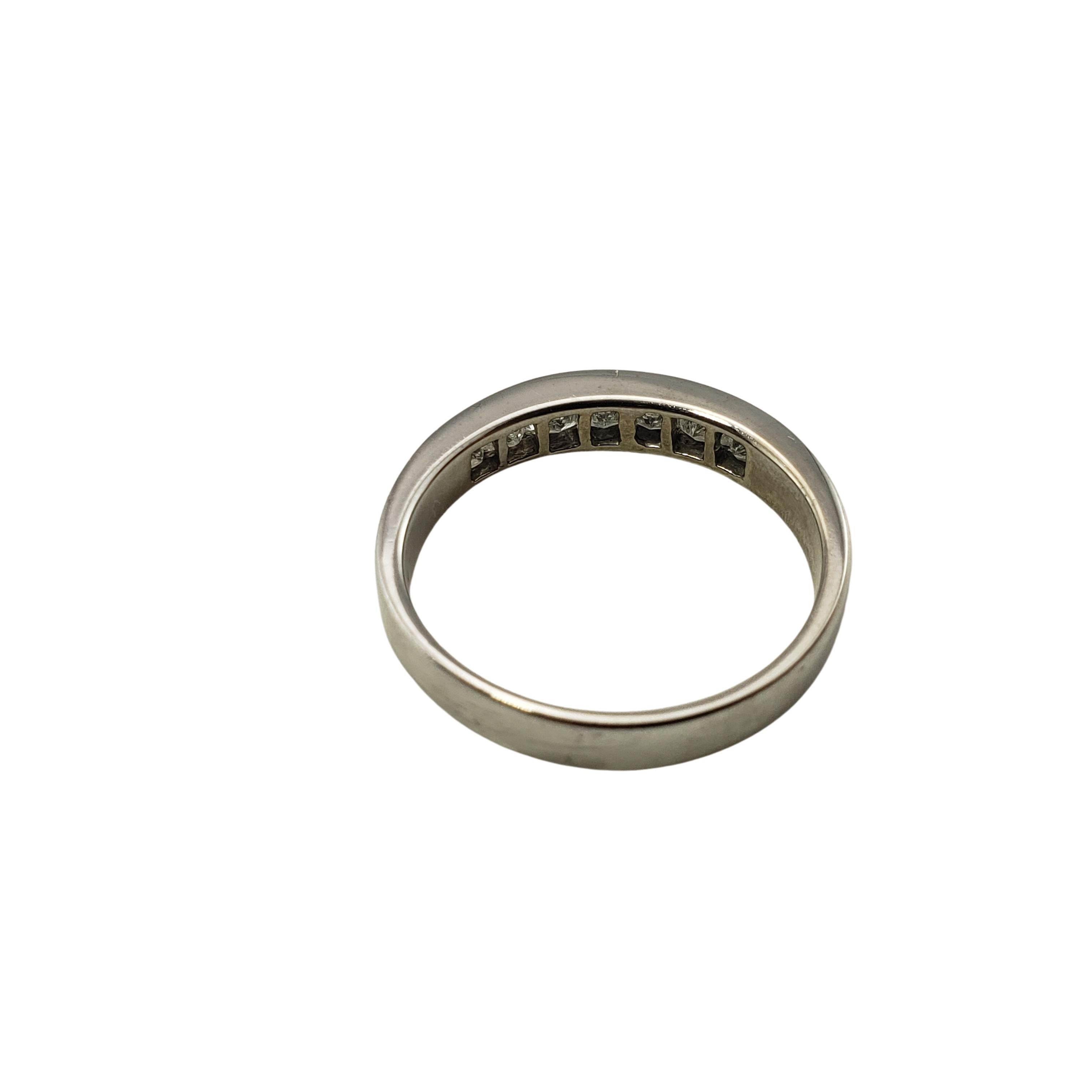 Women's Vintage 14 Karat White Gold Diamond Wedding Band Ring For Sale
