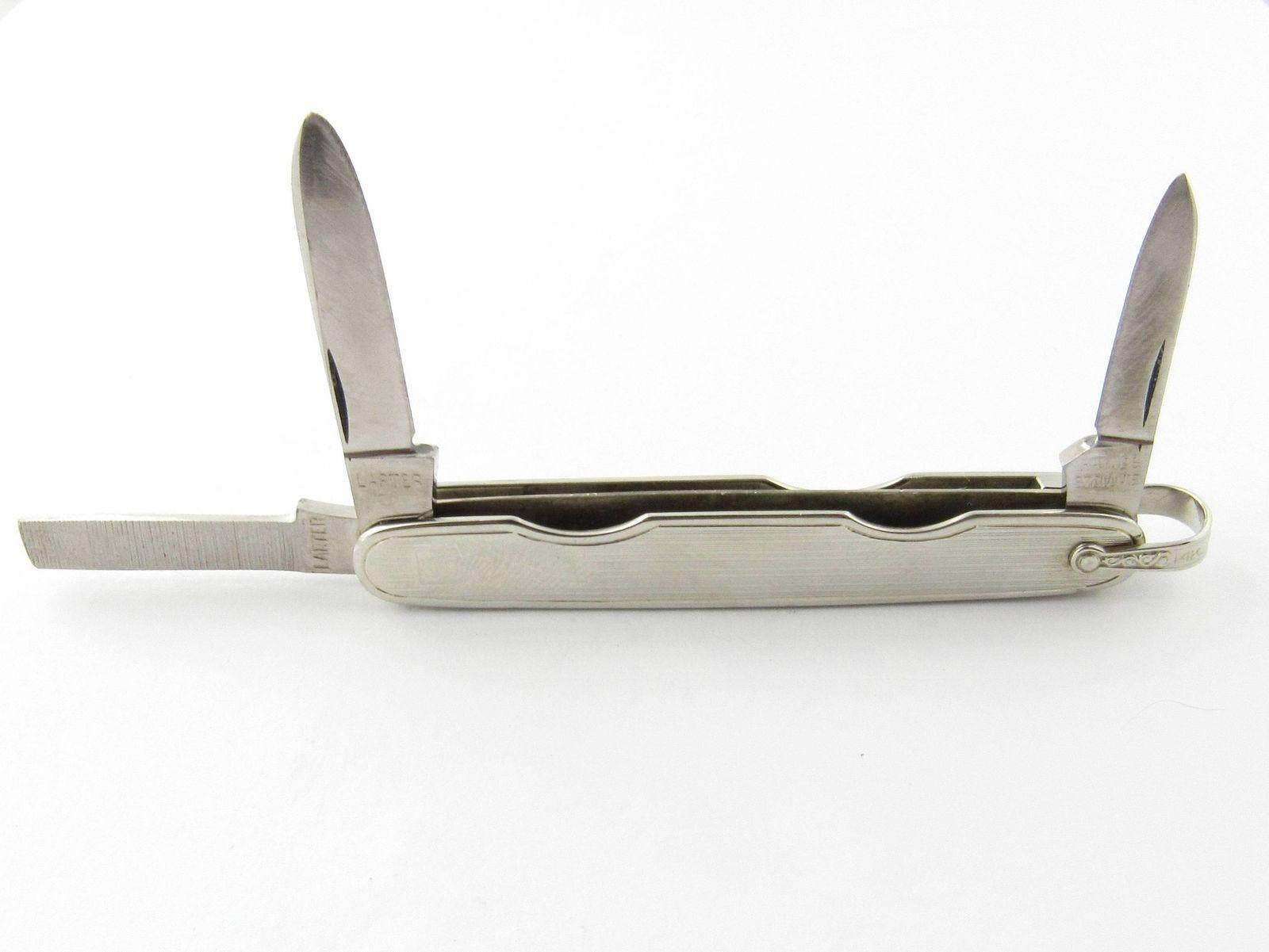 Vintage 14-Karat White Gold Haynes Stellite Pocket Knife #2781 In Good Condition In Washington Depot, CT