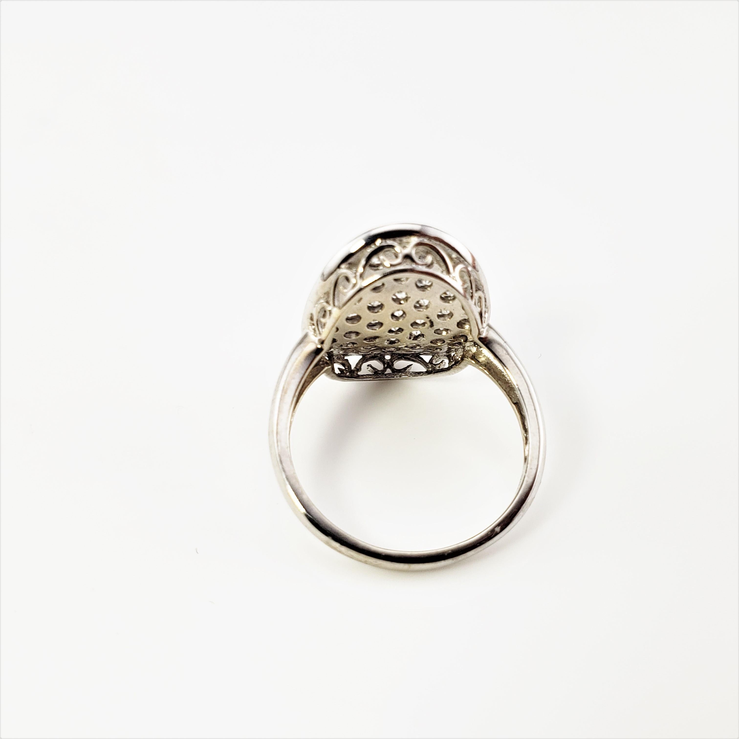 Women's 14 Karat White Gold Pave Diamond Ring For Sale