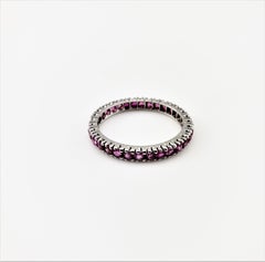 14 Karat White Gold Pink Sapphire Eternity Band