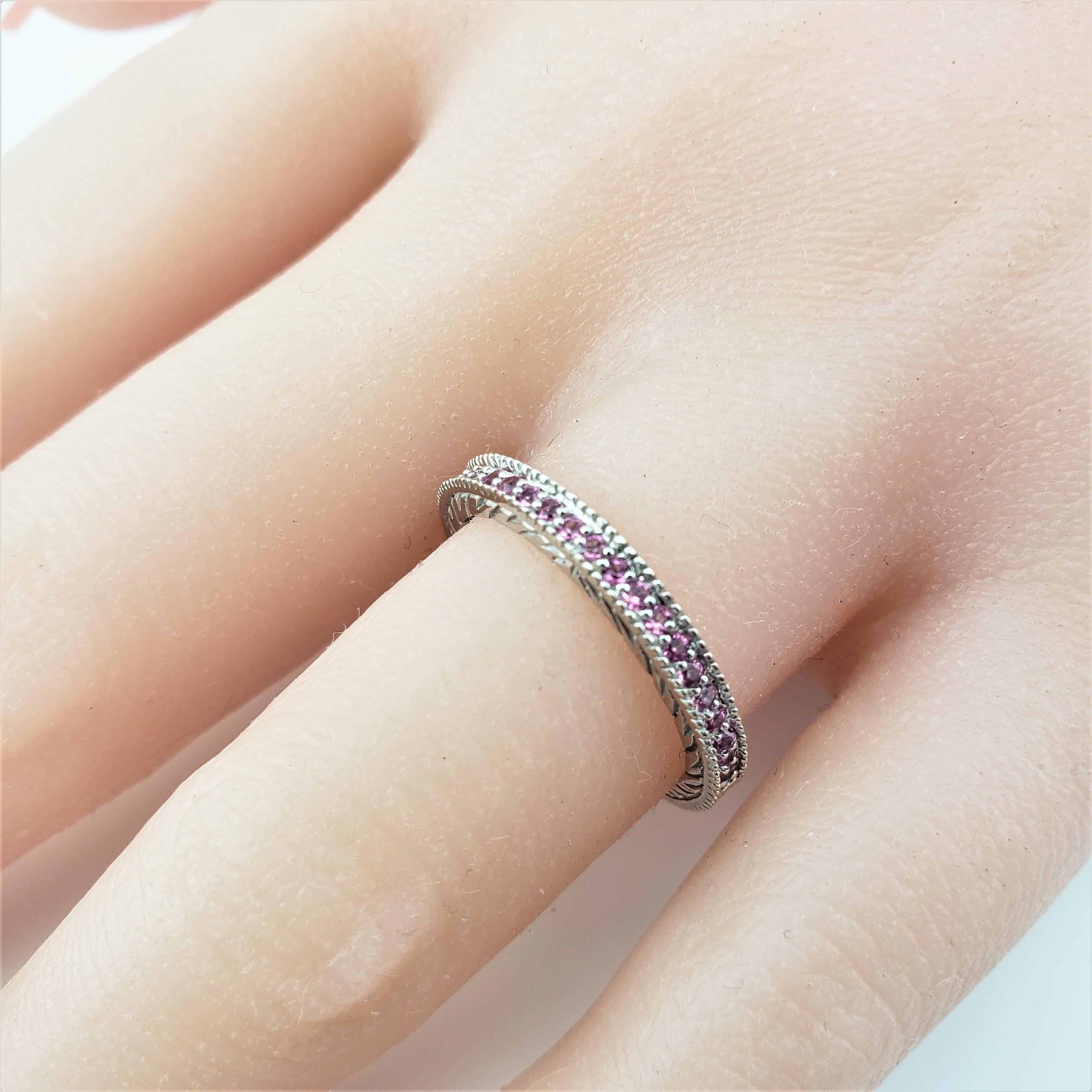 14 Karat White Gold Pink Sapphire Ring For Sale 4