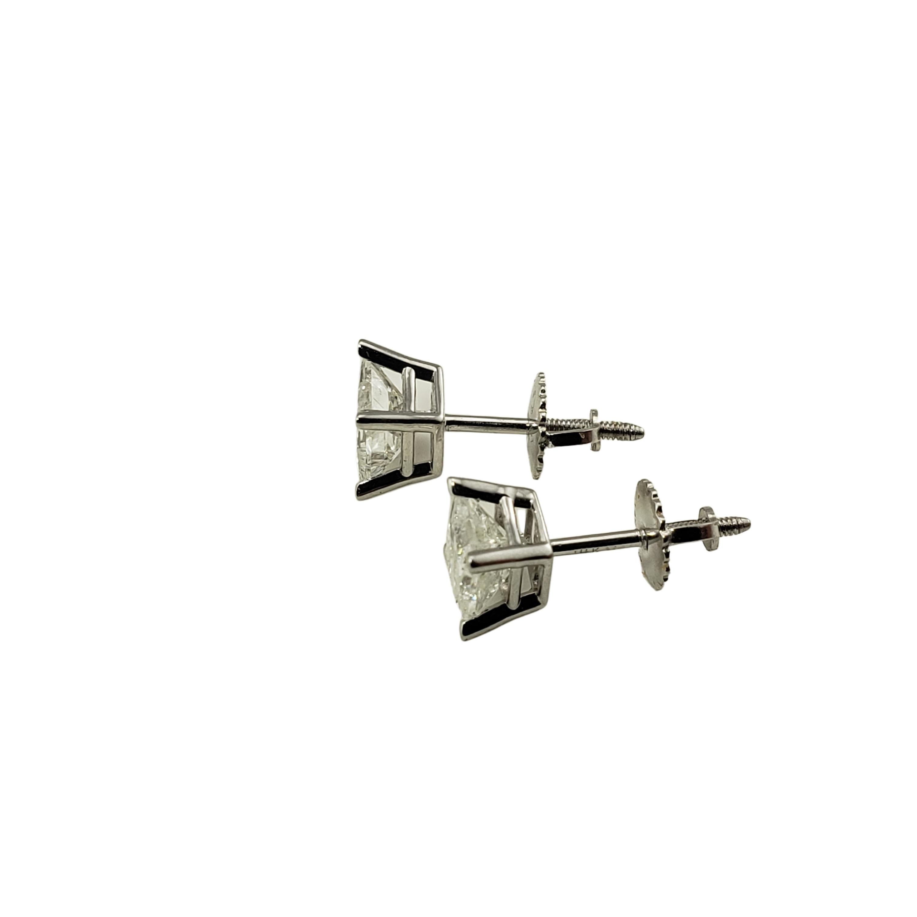 Pendientes de oro blanco de 14 quilates con diamantes talla princesa 1,0 TCW Corte princesa