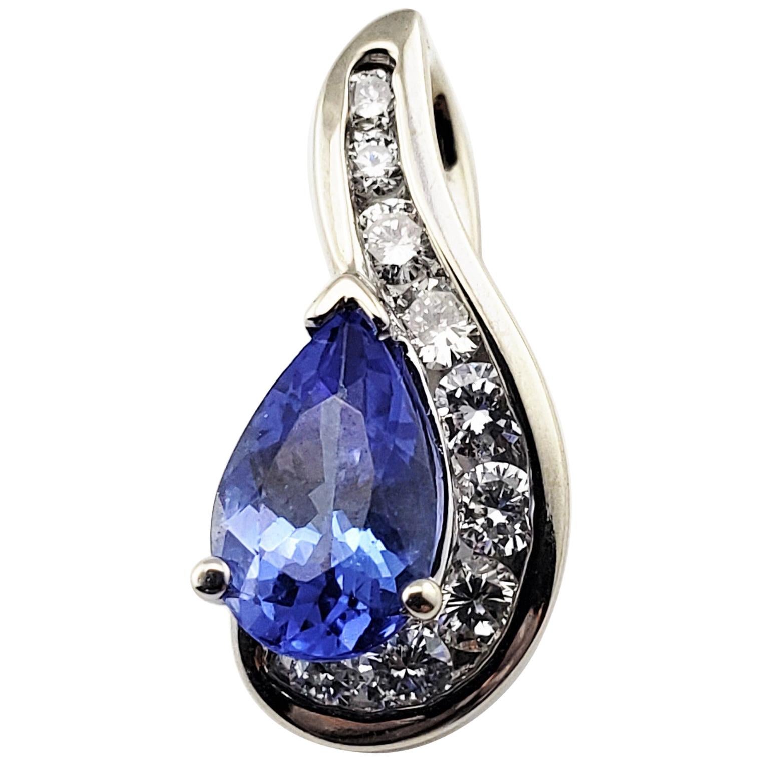 14 Karat White Gold Tanzanite and Diamond Pendant