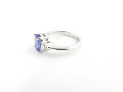 Vintage 14 Karat White Gold Tanzanite and Diamond Ring