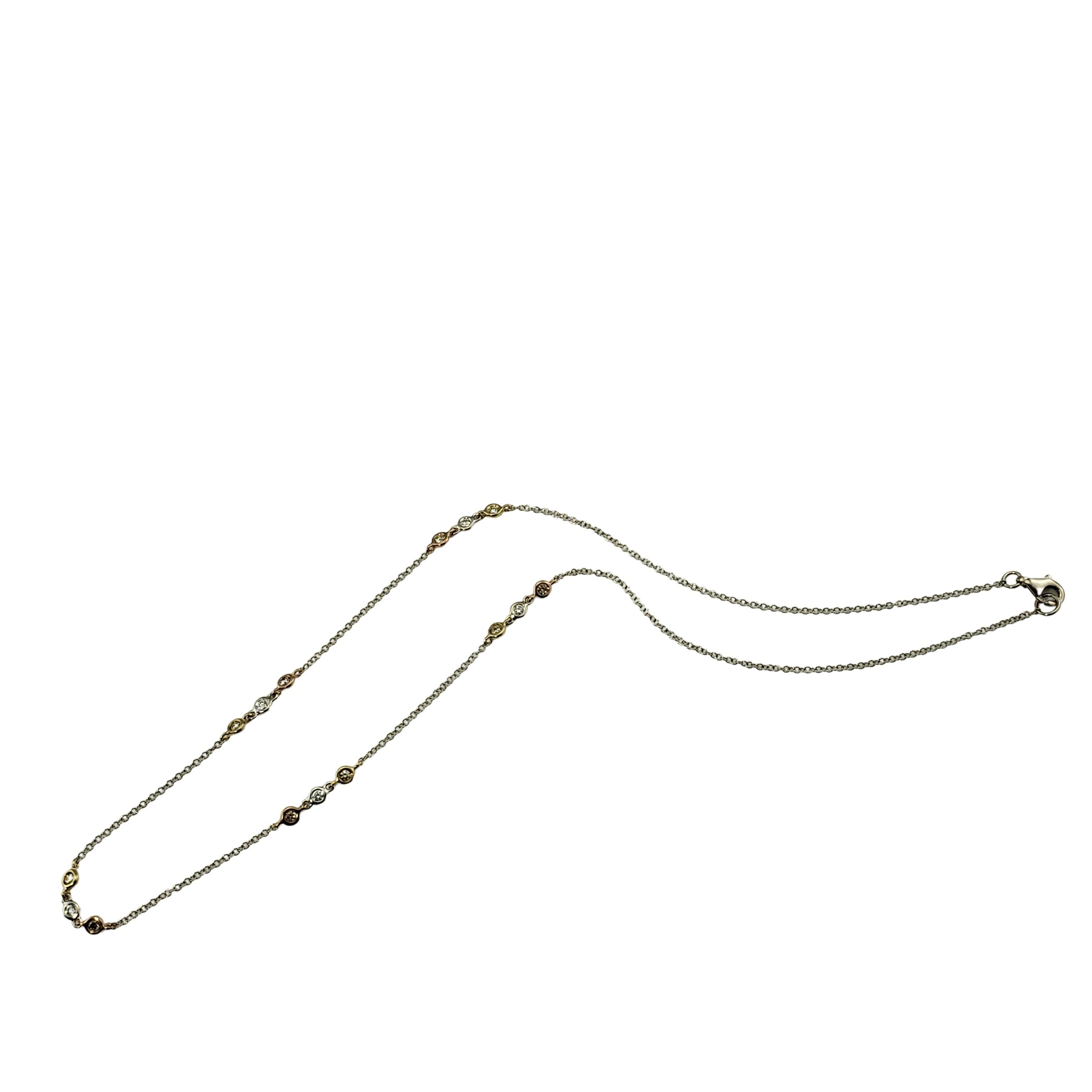 14 Karat Weiß-/Gelb-/Roségold Diamanten pro Yard Halskette (Brillantschliff) im Angebot