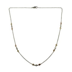 14 Karat White/Yellow/Rose Gold Diamonds by the Yard Necklace