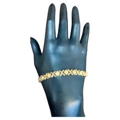 Vintage 14 Karat Yellow Gold 12 Gm X link Bracelet Unisex, 8 Inch Long
