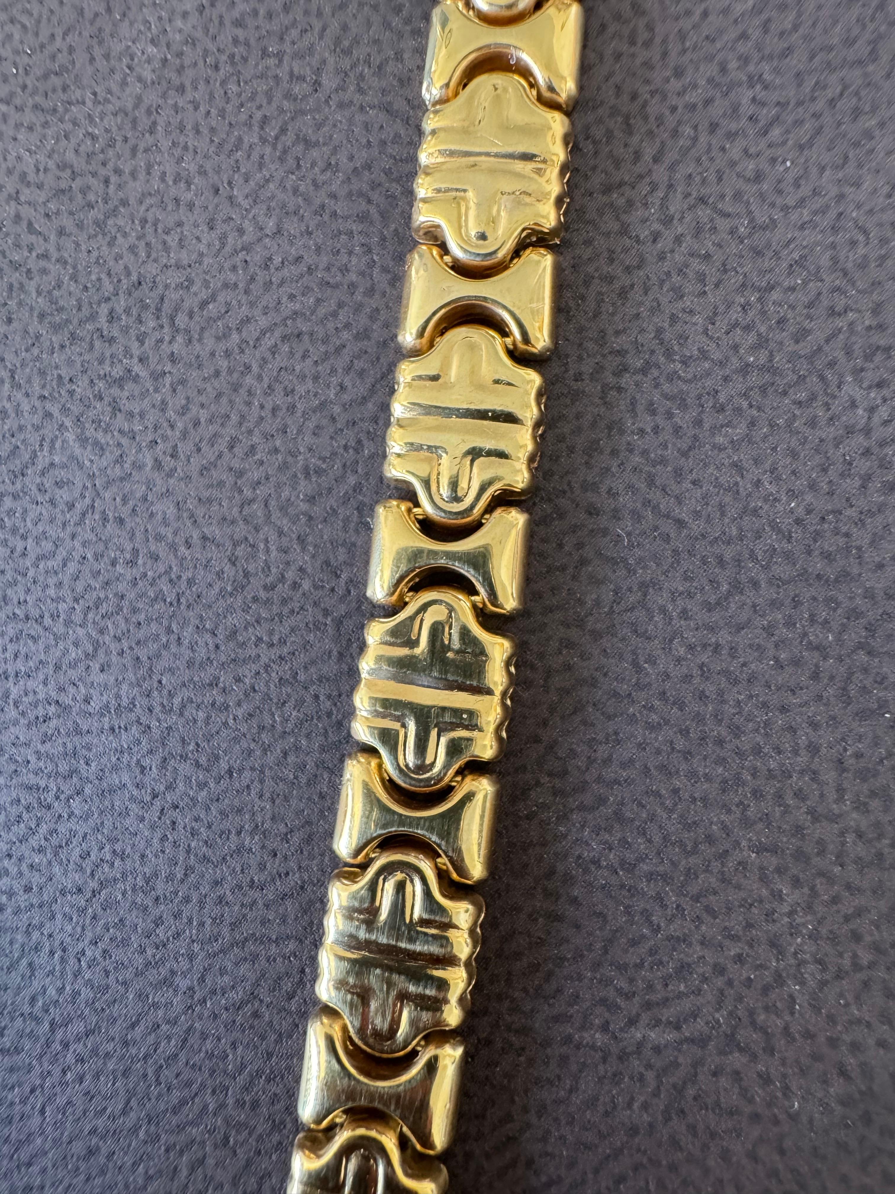 Vintage 14 Karat Yellow Gold 16.2Gm Parentesi link Bracelet Unisex, 7.5 
