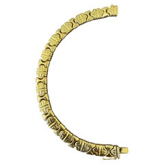 Vintage 14 Karat Yellow Gold 16.2Gm Parentesi link Bracelet Unisex, 7.5 ", Italy