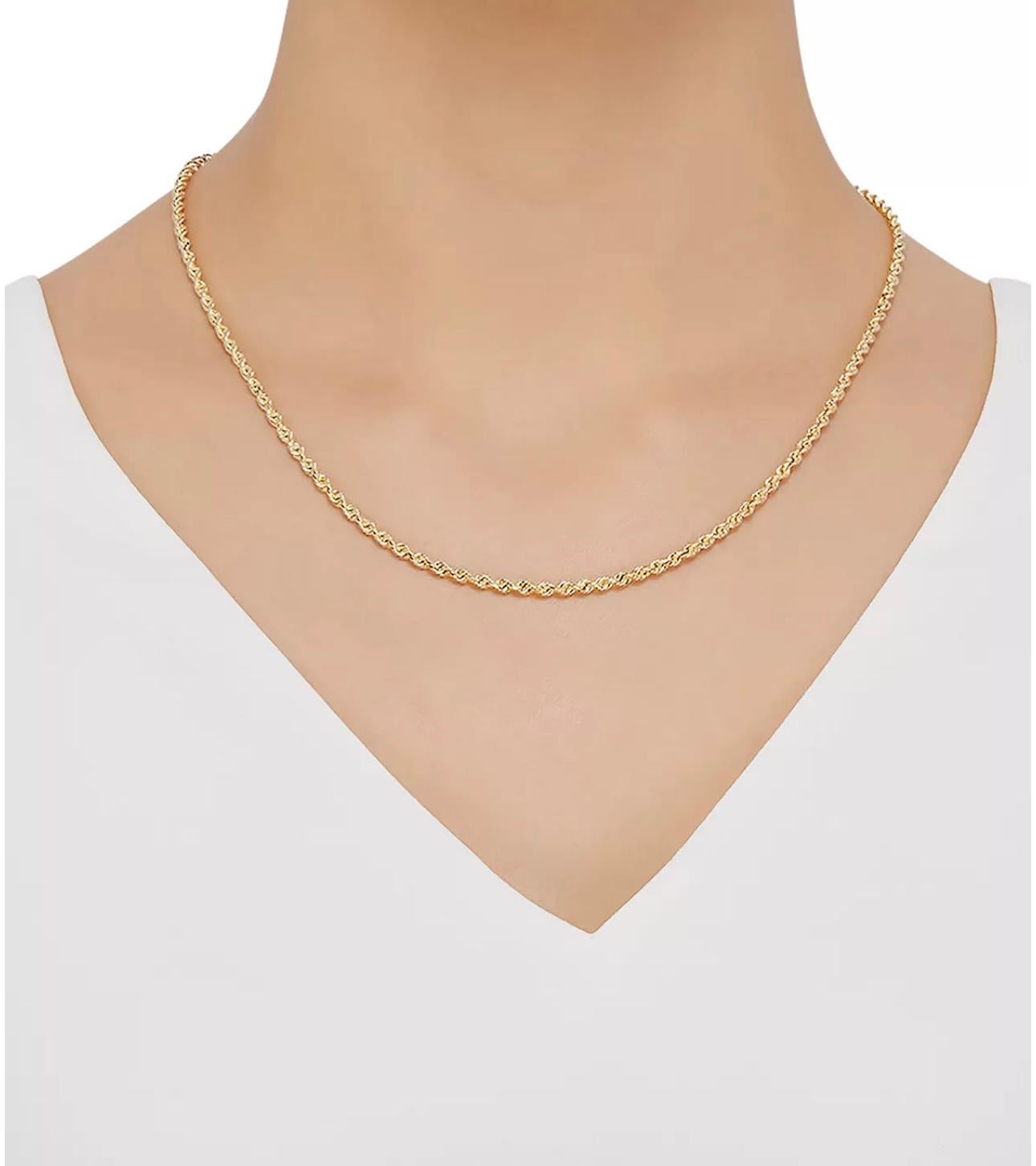 Women's or Men's Vintage 14 Karat Yellow Gold 17 Gm, Rope Chain Necklace