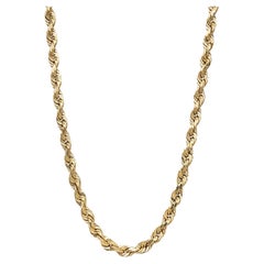Vintage 14 Karat Yellow Gold 17 Gm, Rope Chain Necklace