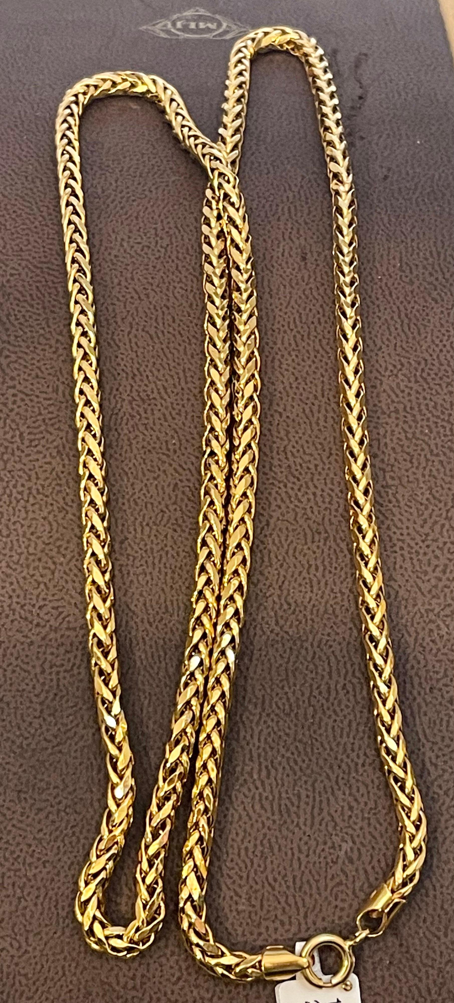 Vintage 14 Karat Yellow Gold 18 Gm Franco Chain Necklace 4