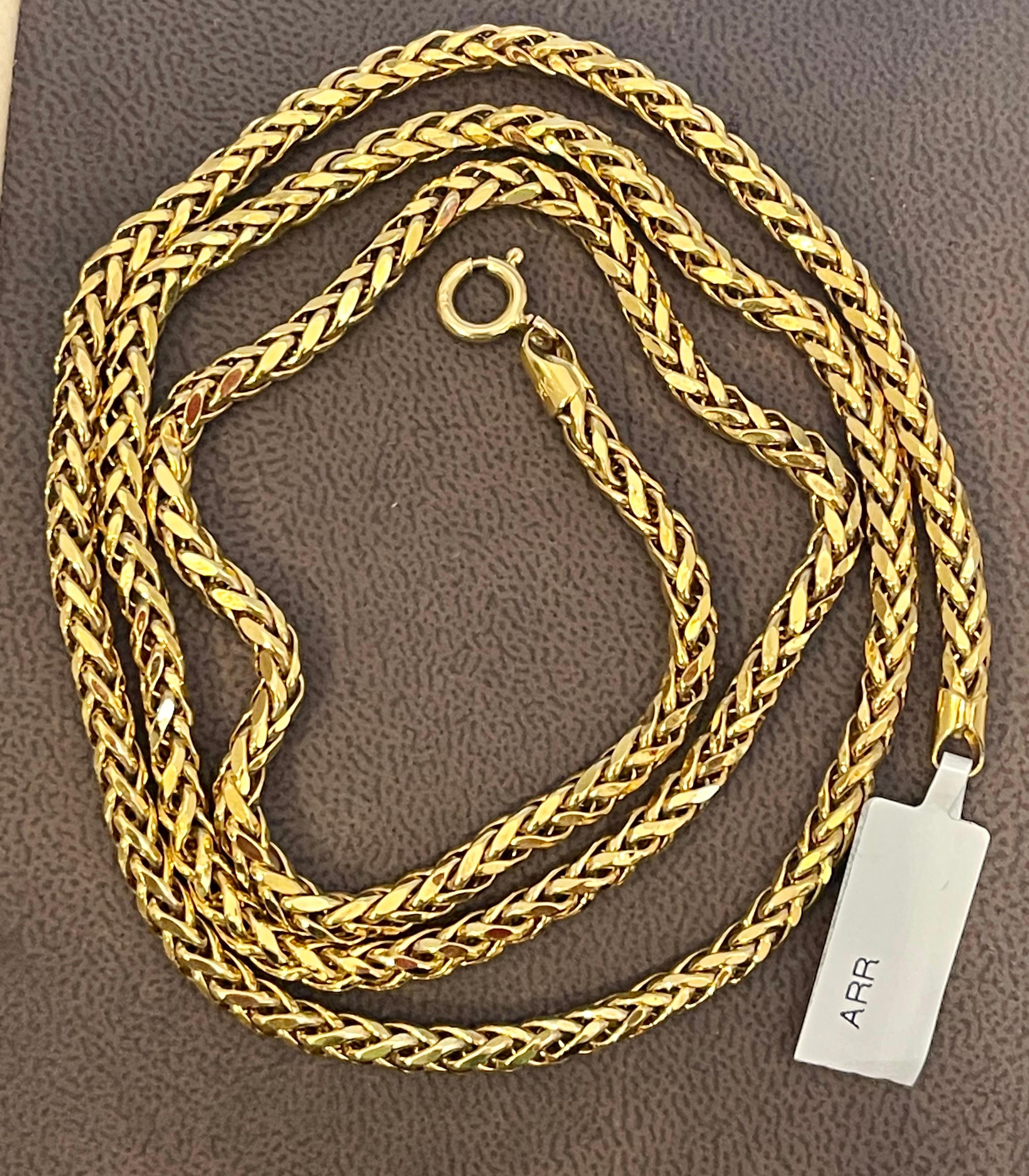 Vintage 14 Karat Yellow Gold 18 Gm Franco Chain Necklace 6
