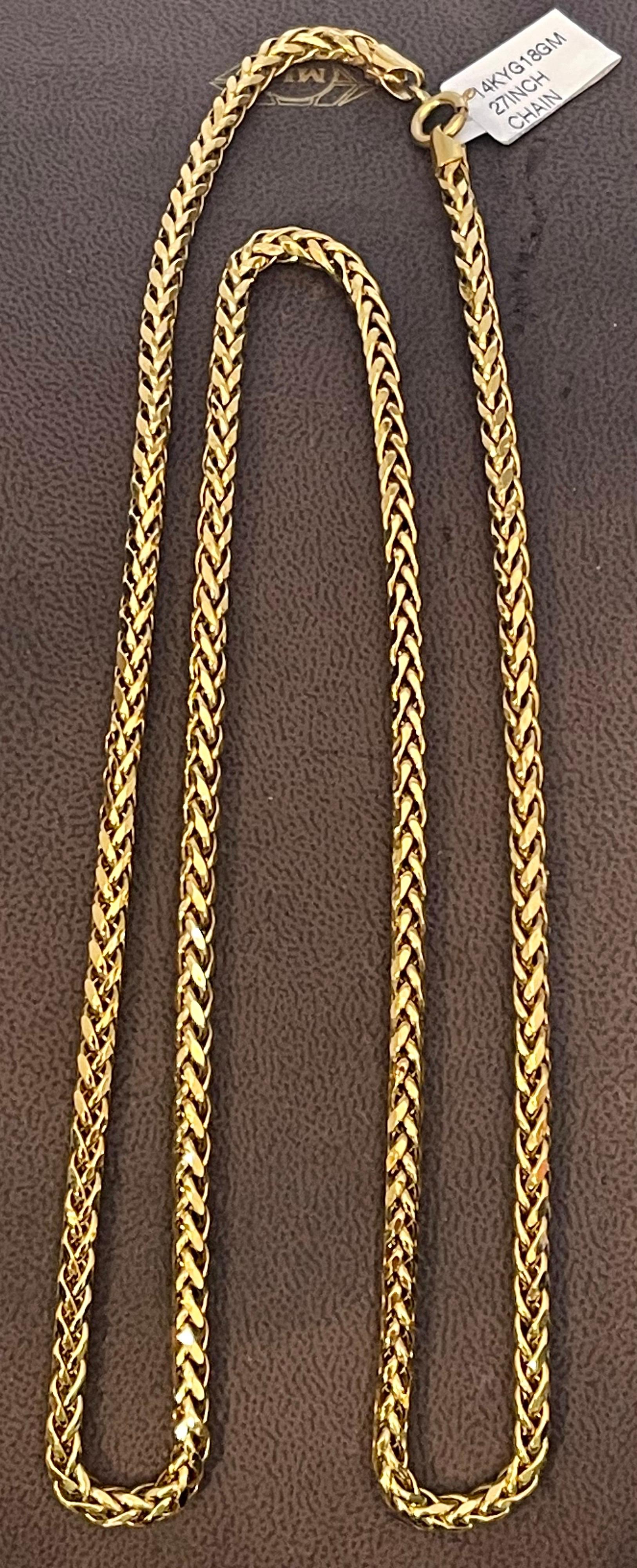 Vintage 14 Karat Yellow Gold 18 Gm Franco Chain Necklace 2
