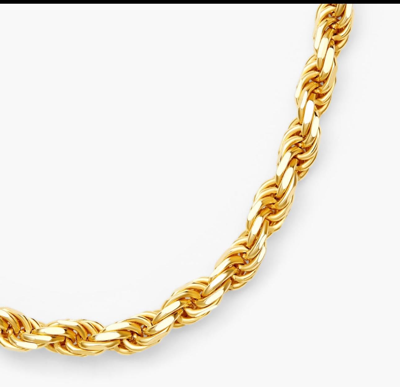 Chaîne collier vintage en or jaune 14 carats 20,5 g, chaîne en corde en vente 8