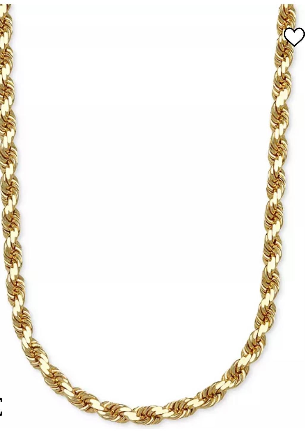 Chaîne collier vintage en or jaune 14 carats 20,5 g, chaîne en corde en vente 9