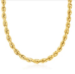 Vintage 14 Karat Yellow Gold 20.5 Gm, Rope Chain Necklace