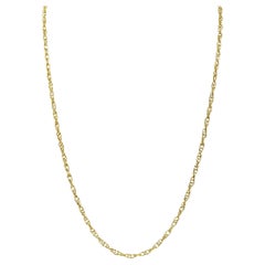 Vintage 14 Karat Yellow Gold Twisted Rope Unisex Spiga Chain Necklace