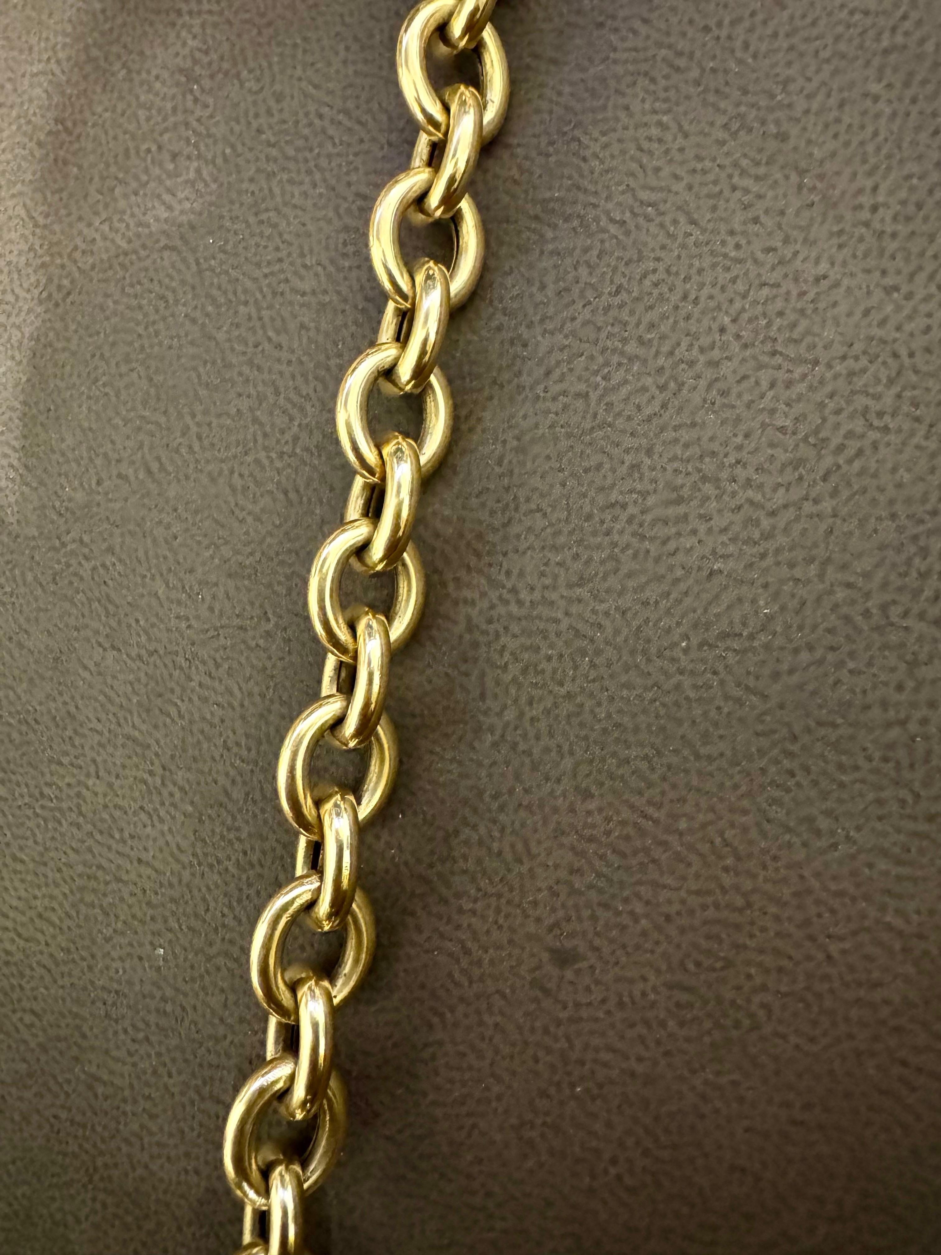 Vintage 14 Karat Yellow Gold 24.3 Gm Link Bracelet for Charms with Heart Charm For Sale 7