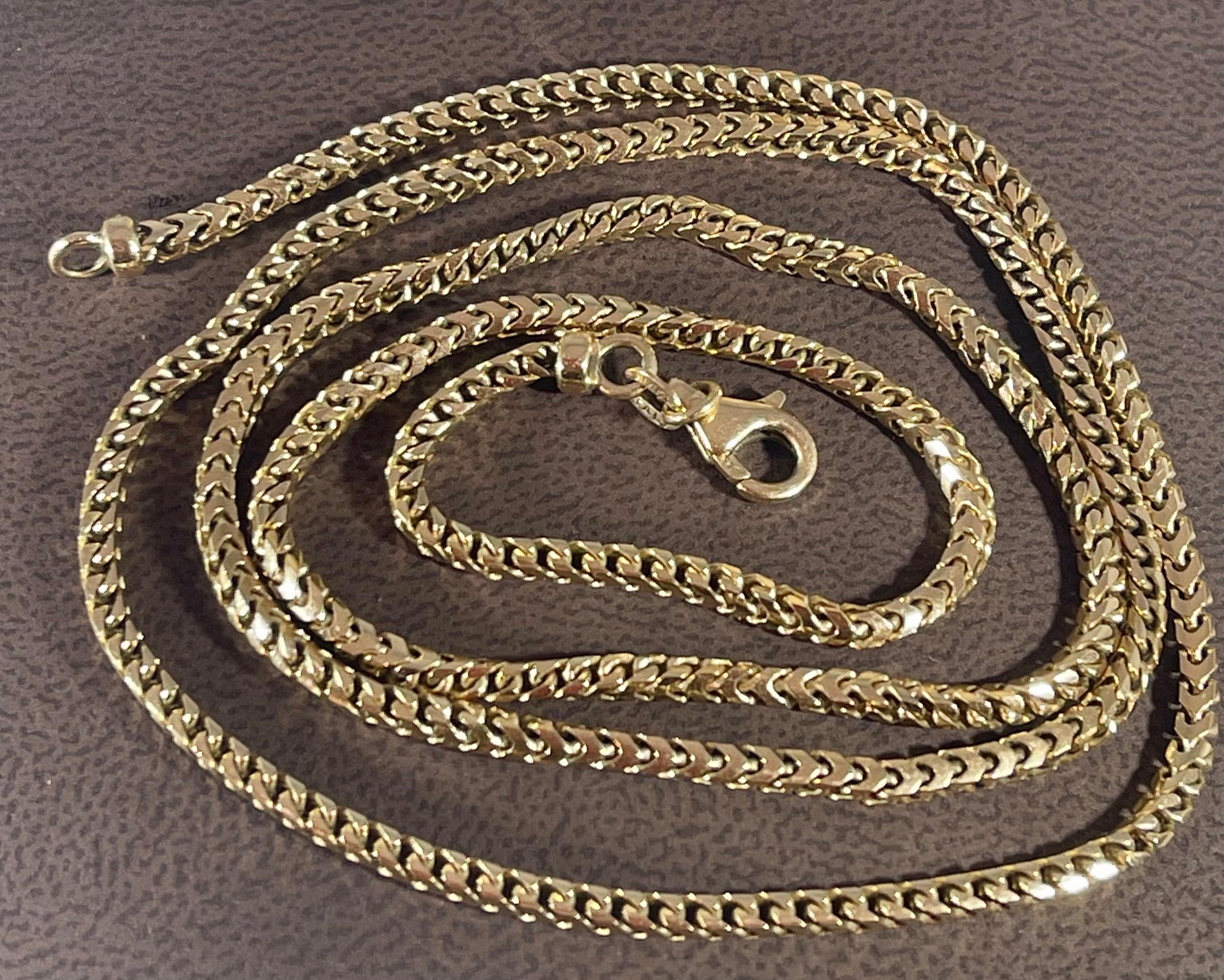 Vintage 14 Karat Yellow Gold 25 Gm Franco Chain Necklace 6