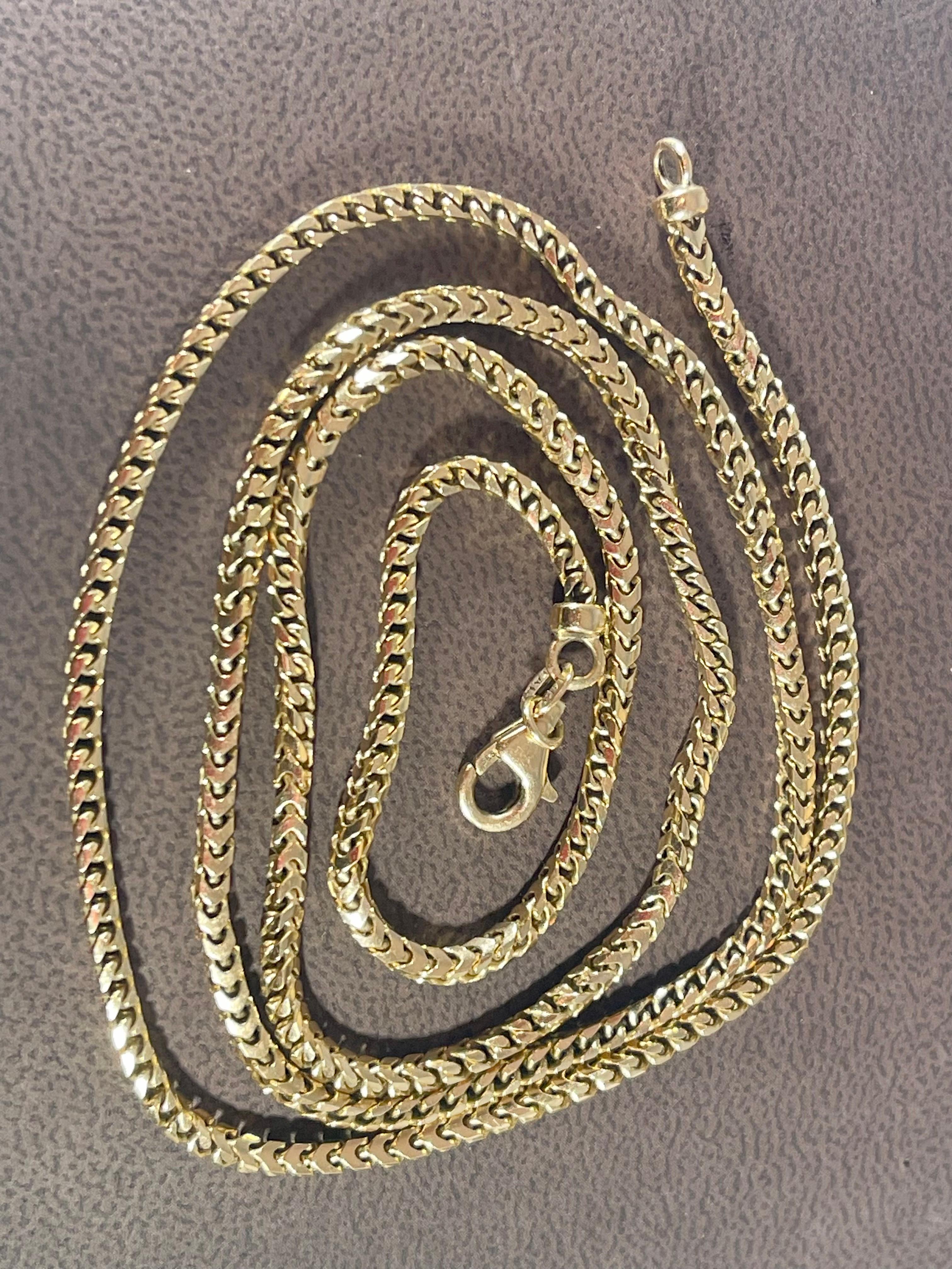 Vintage 14 Karat Yellow Gold 25 Gm Franco Chain Necklace 7