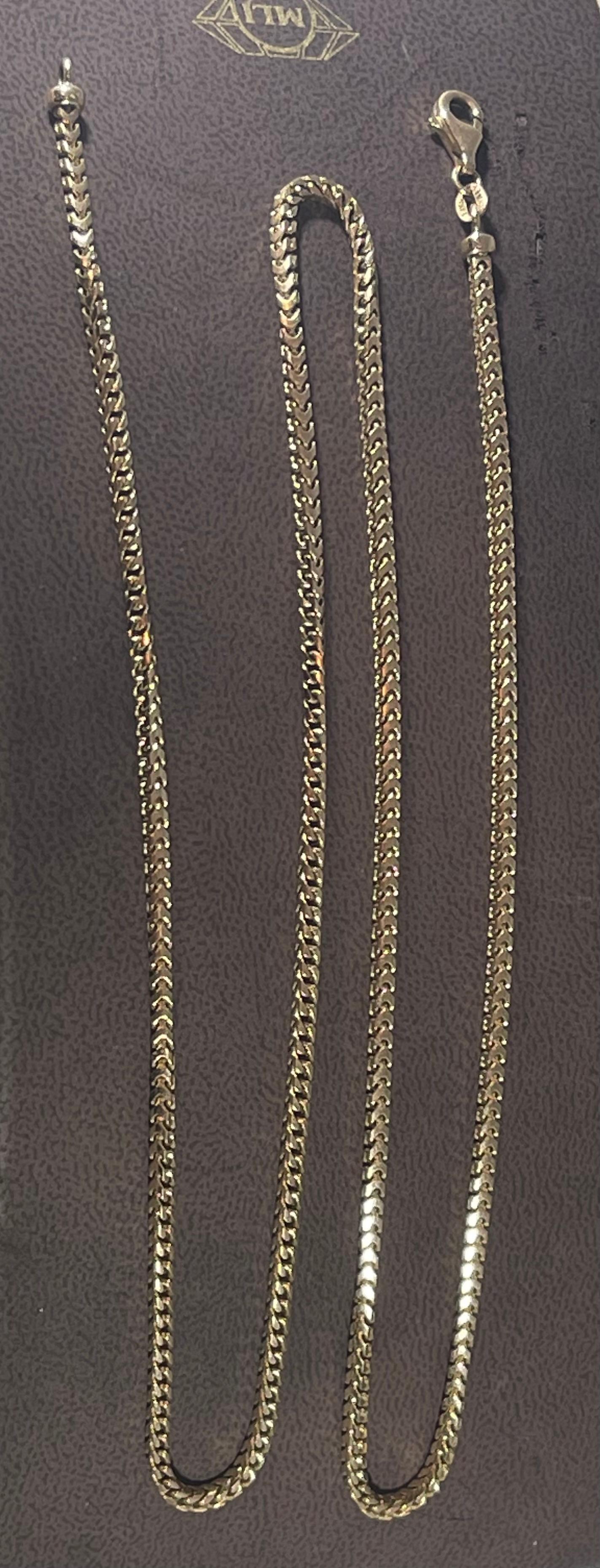 Vintage 14 Karat Yellow Gold 25 Gm Franco Chain Necklace 5