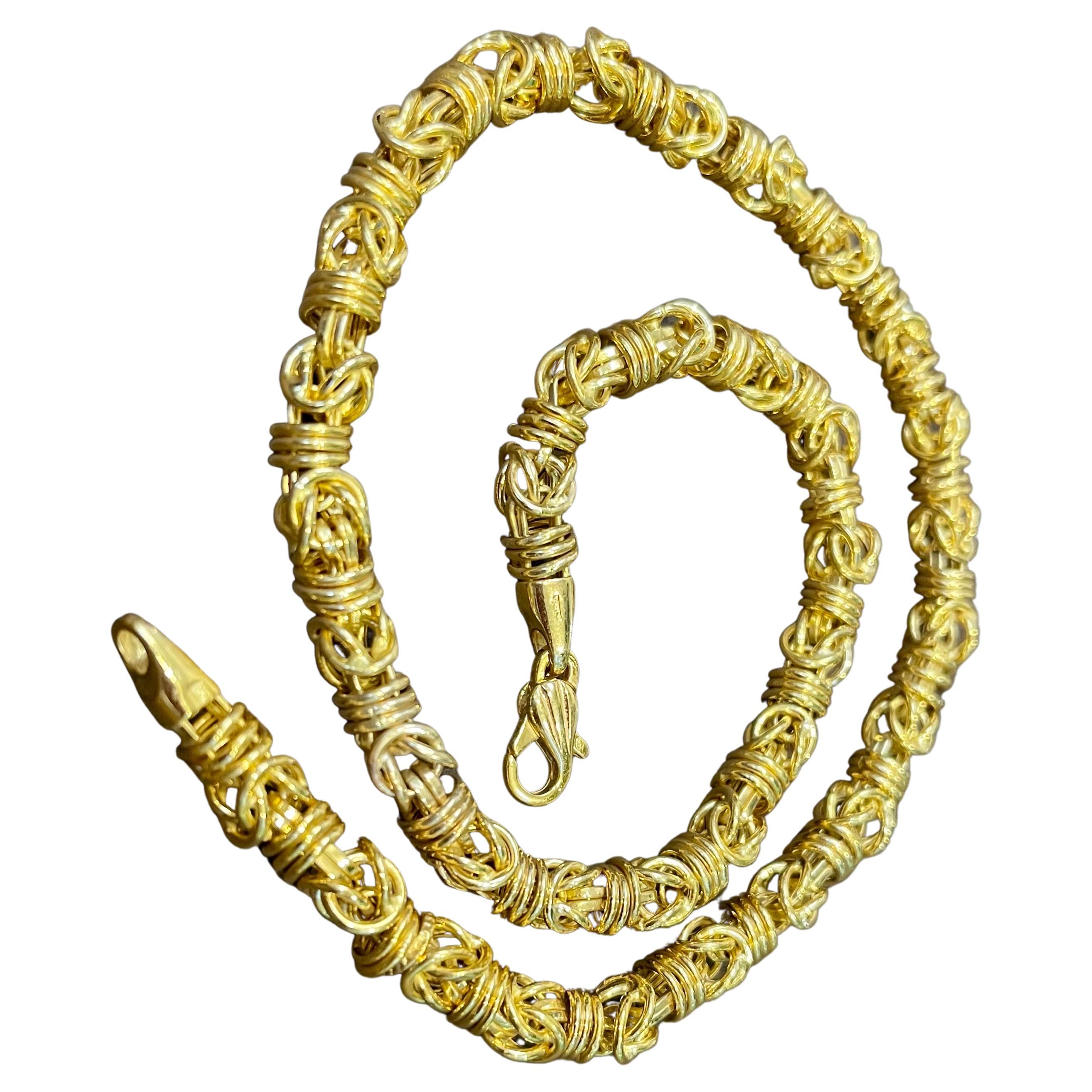 Collana vintage in oro giallo 14 carati da 28,5 grammi con catena ritorta In condizioni ottime a New York, NY