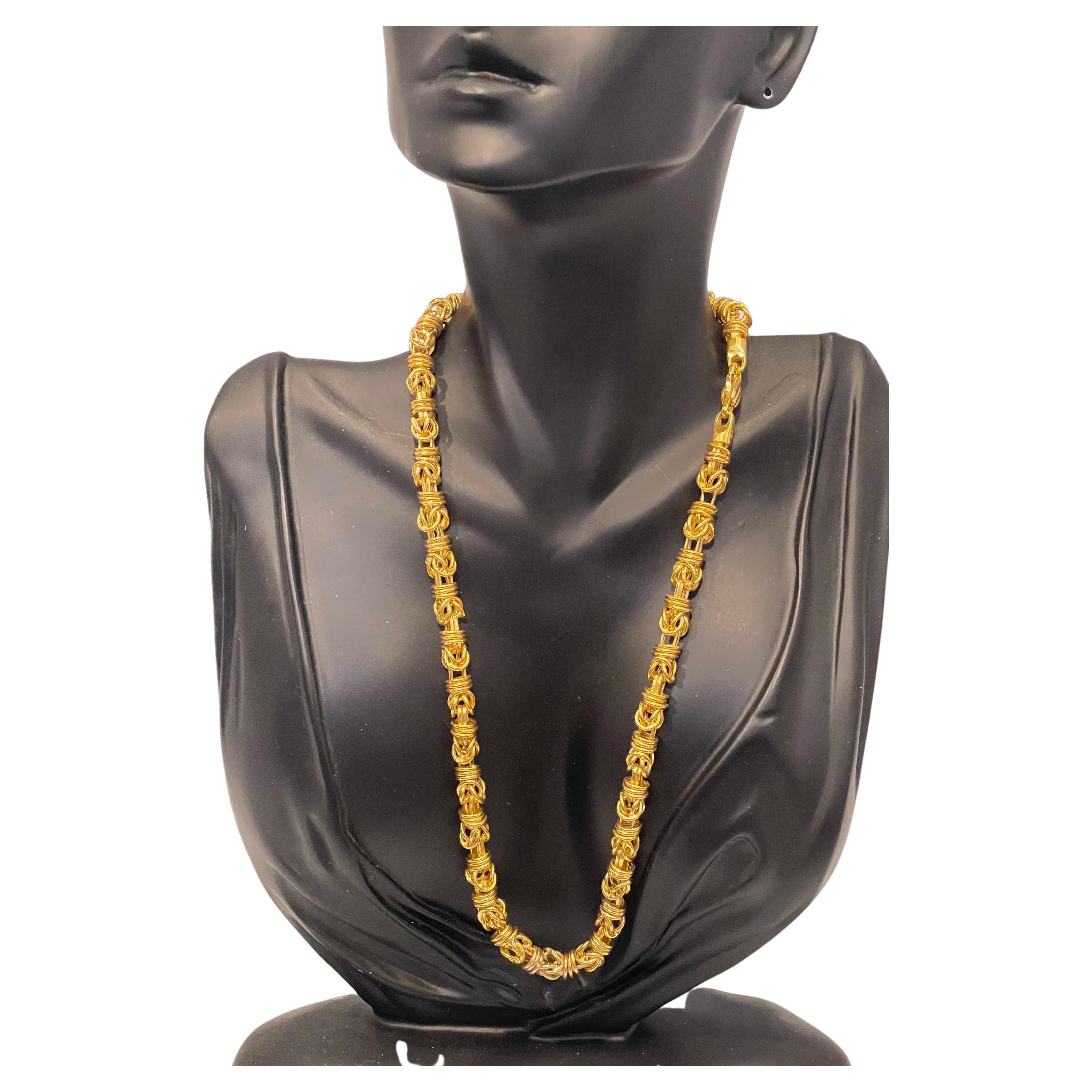 14 Karat Gelbgold 28,5 Gm, gedrehte Kette Halskette für Damen oder Herren im Angebot