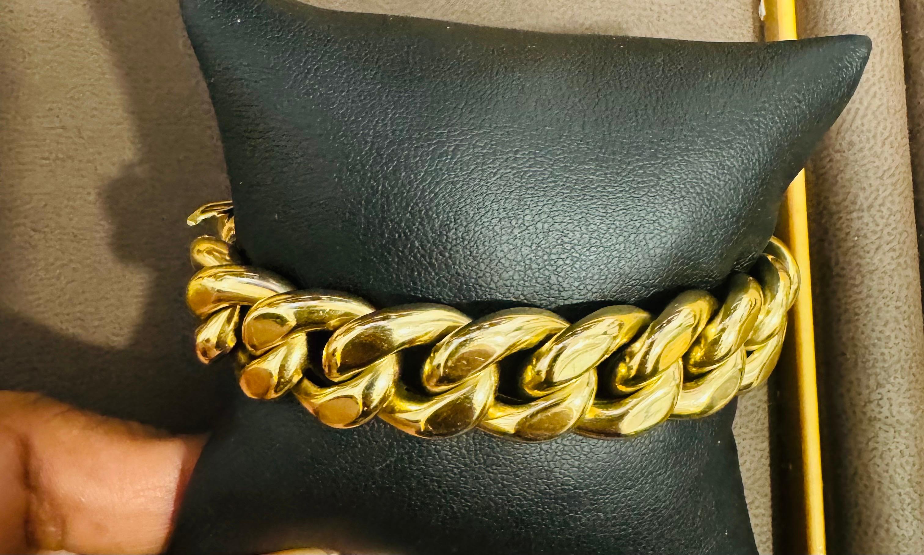 Vintage 14 Karat Yellow Gold 33.4Gm Cuban link Bracelet Unisex, 7.75 INCH For Sale 7