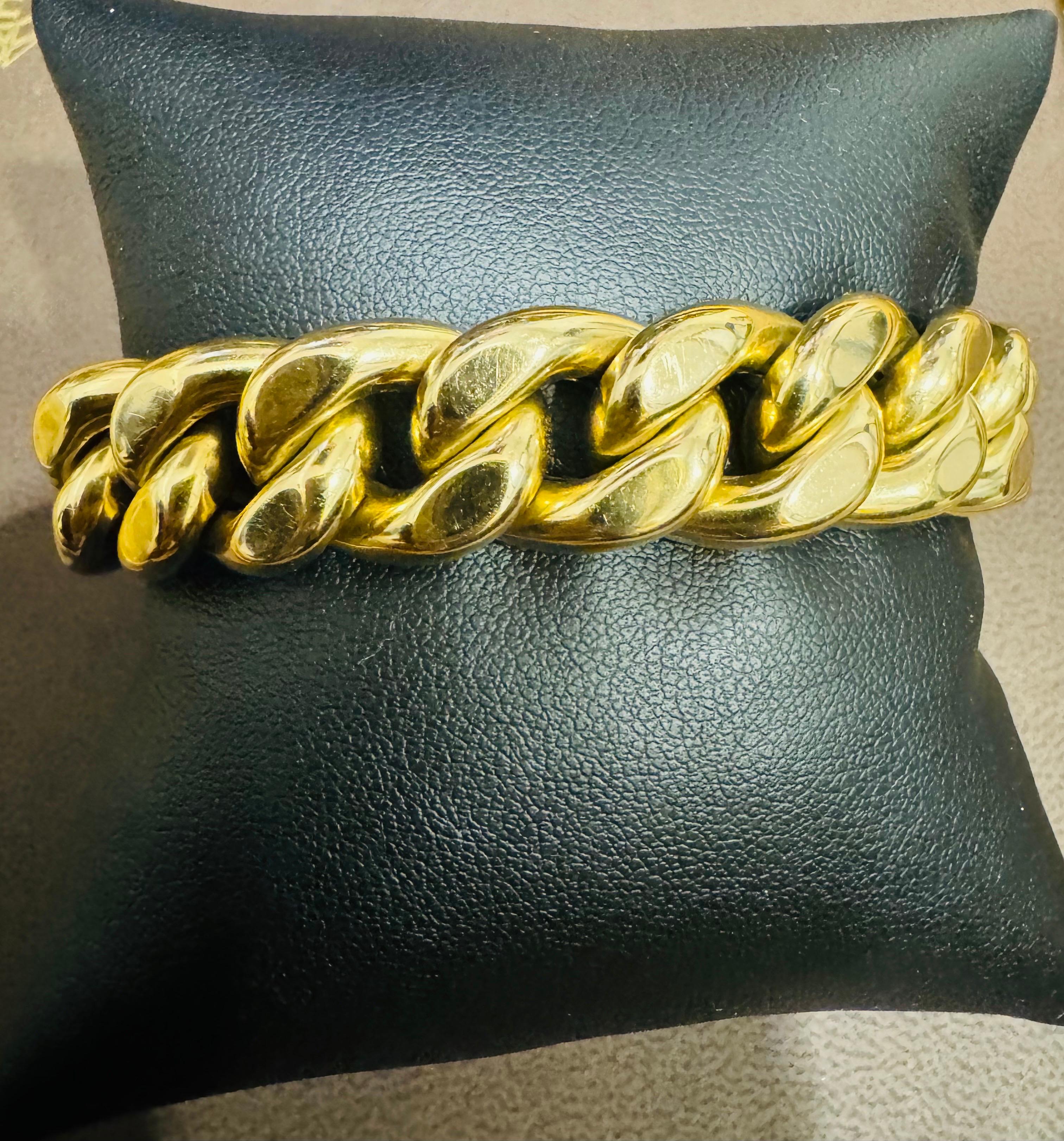 Vintage 14 Karat Yellow Gold 33.4Gm Cuban link Bracelet Unisex, 7.75 INCH For Sale 10
