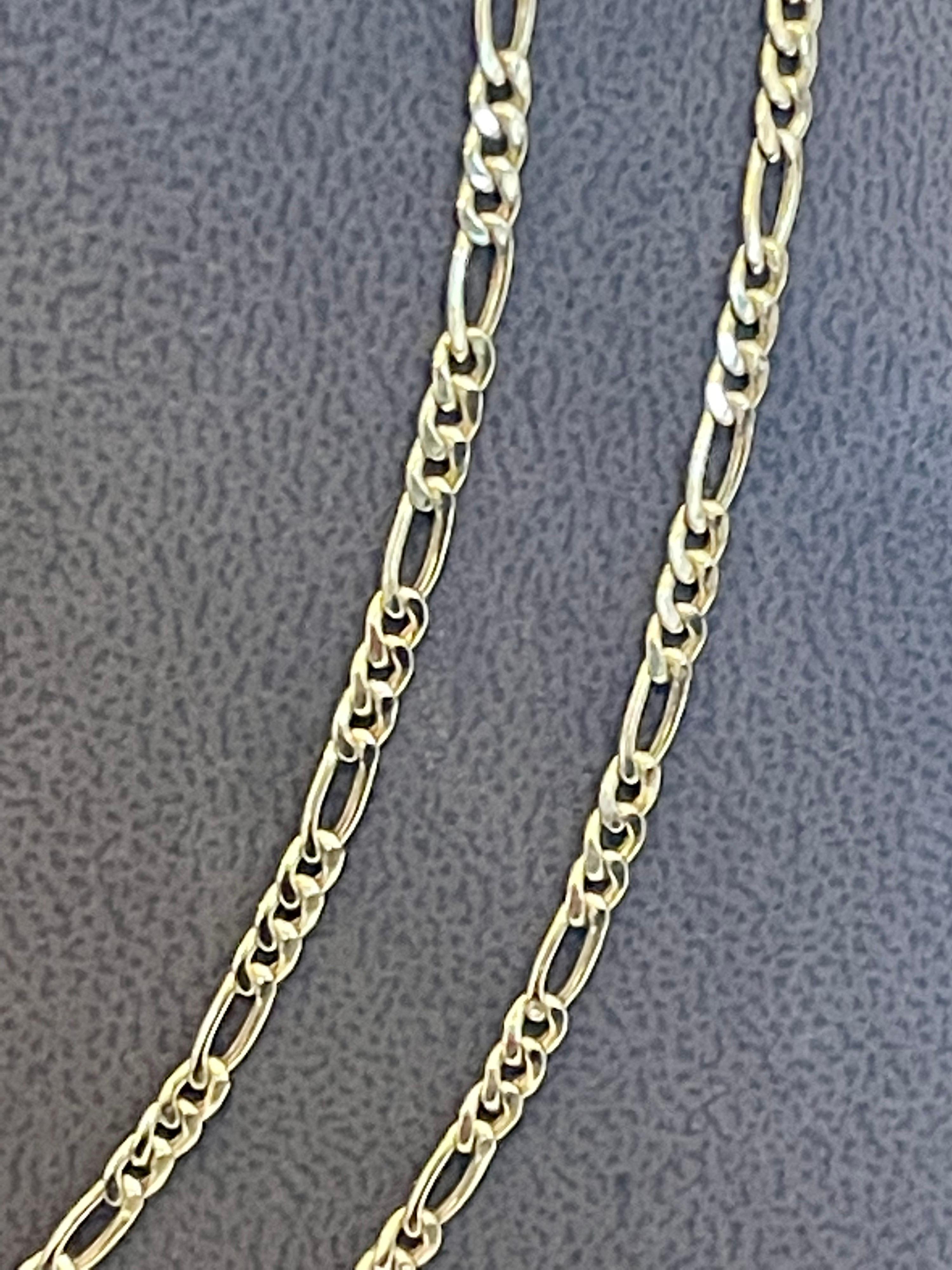 Collana vintage con catena Figaro in oro giallo 14 carati da 4 gm in vendita 4